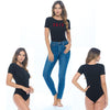 Ohio Varsity Black with Red Ink - Women's Slim Fit Bodysuit