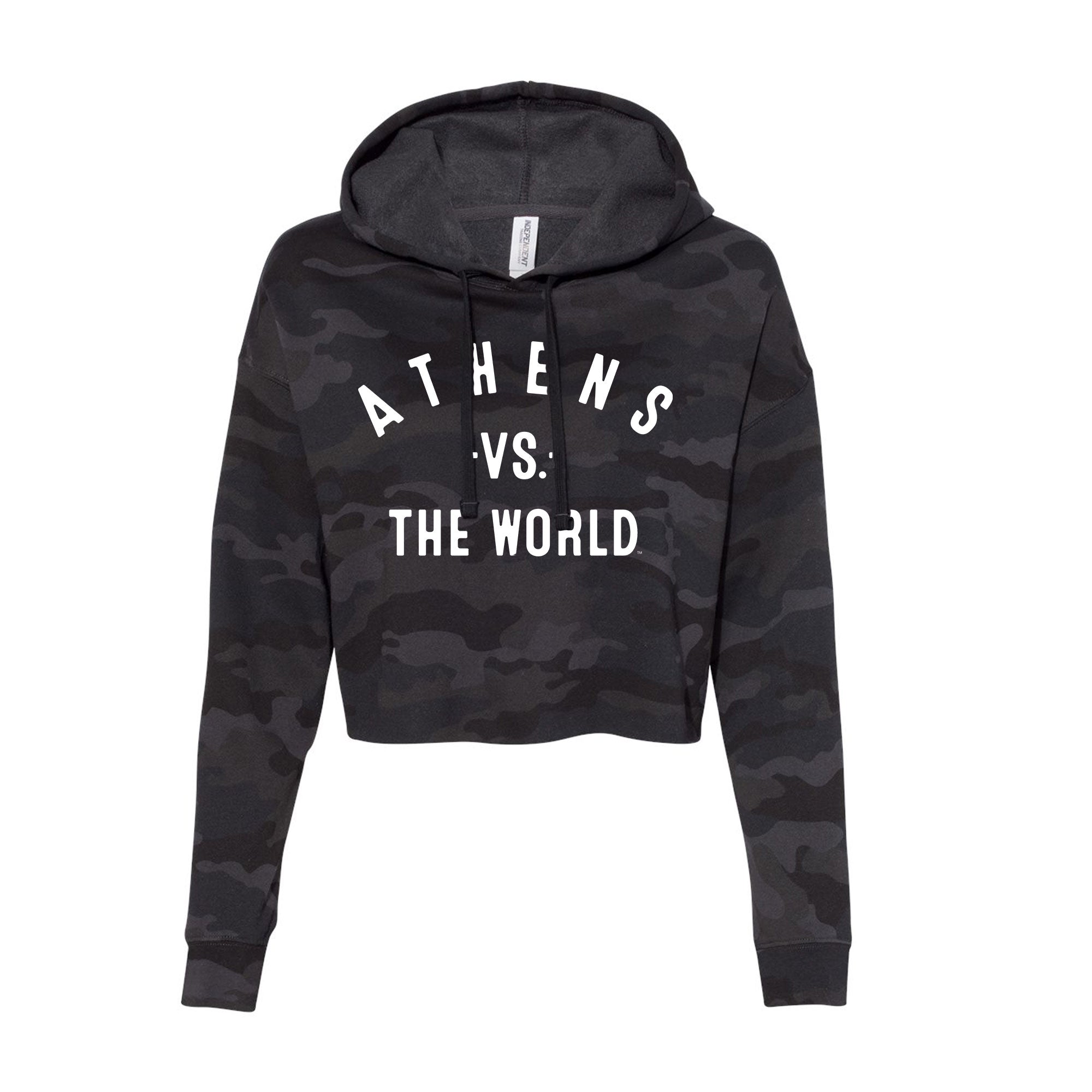 ATHENS Vs The World Women's Cropped Camo Hoodie