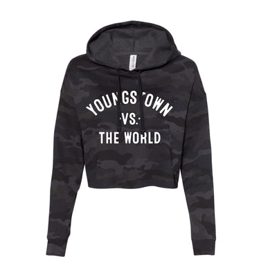 YOUNGSTOWN Vs The World Women's Cropped Camo Hoodie