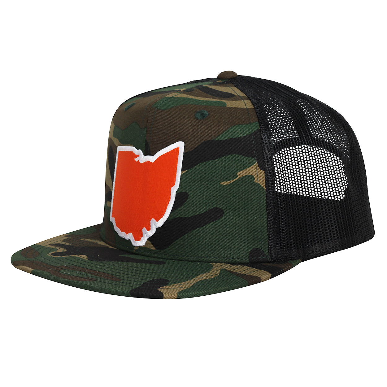 Ohio Orange Patch Snap back Trucker Hat